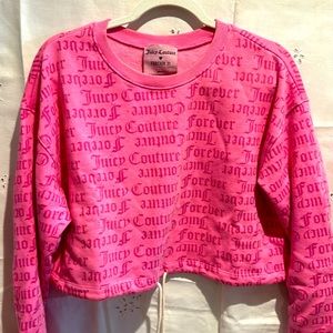 Pink juicy couture cropped sweatshirt